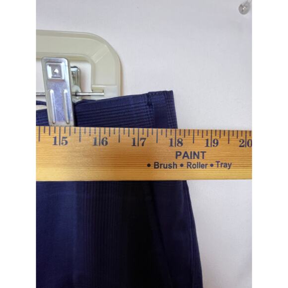 Hugo Boss Men 36 x 34 Blue Plaid 100% Wool Dress Pants Trousers Classic Fit - Picture 4 of 8